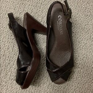 Cordani Dark Brown Slingback Sandals